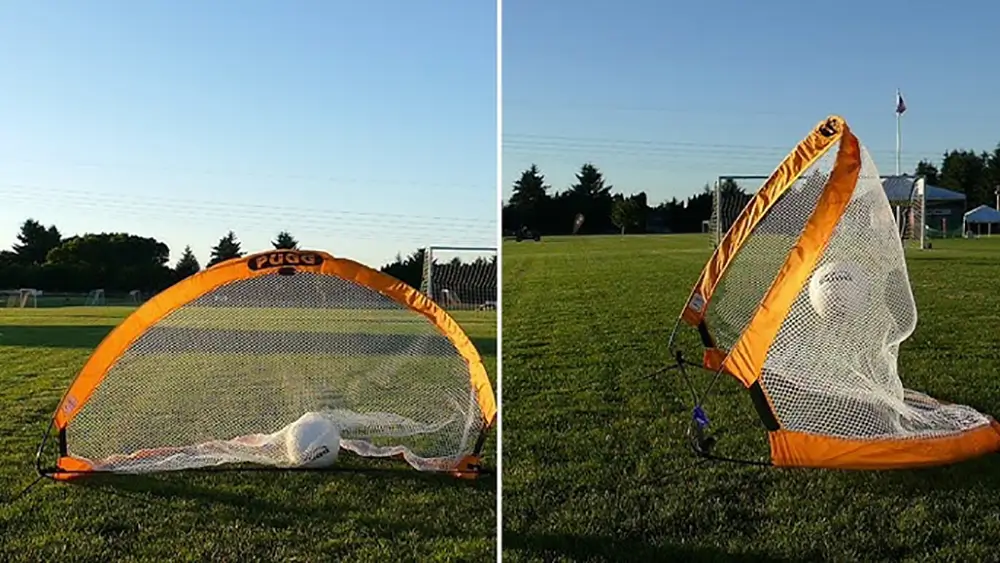 PUGG 6 Foot Portable Soccer and Football Goal Boxed Set